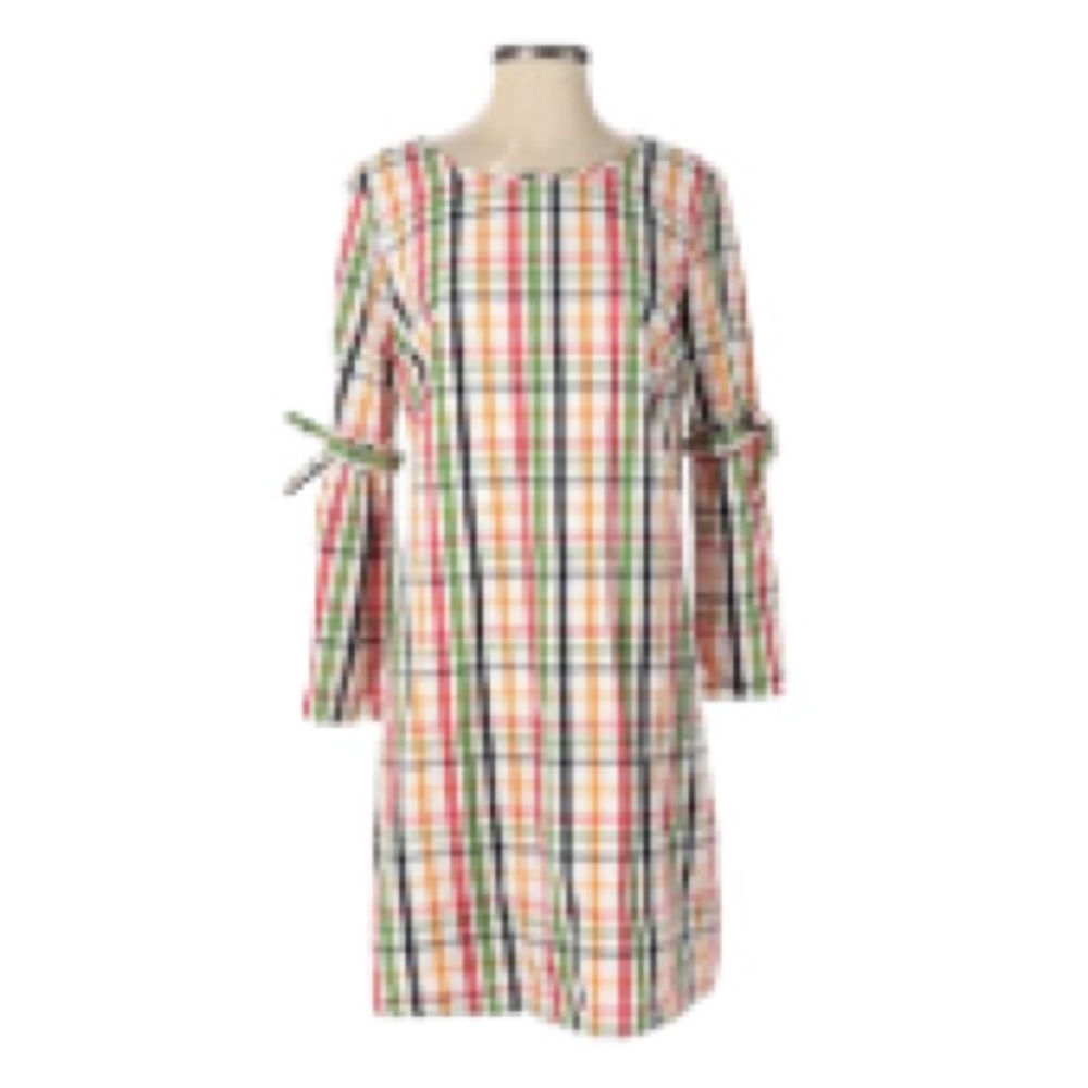 Crown and Ivy colorful plaid/ checked shift style dress Size XL